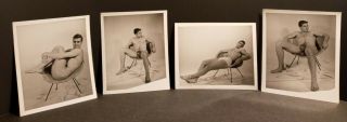 Vtg 4x5 B&w Glossy Photos,  From Joe Corey.  Set Of 4,  Gay Interest,  Nude Model