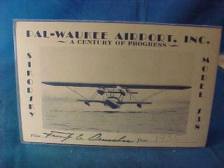 1935 Aviation History Postcard W Sikorsky S38 Airplane Pilot Signed