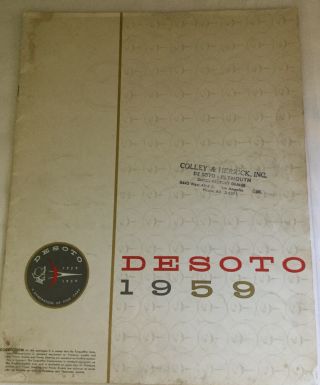 Vintage 1959 Desoto Showroom Brochure,  11”x14”.