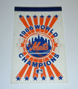 1986 York Mets World Series Champs Square Pennant Carter Gooden Strawberry