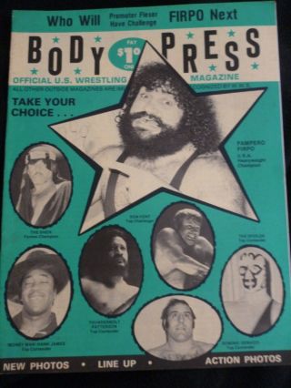 Detroit Body Press Wrestling Program Sep 4 1976 Sheik Kent James Firpo Spoiler