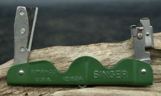 Vintage Singer Simanco Folding Threader Seam Ripper Blade Tool 121634 Green J3