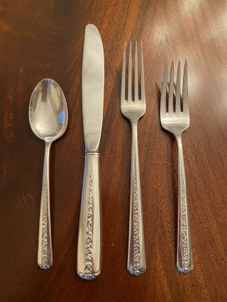 4 Piece Place Size Settings Rambler Rose (sterling,  1937) By Towle,  G/vg