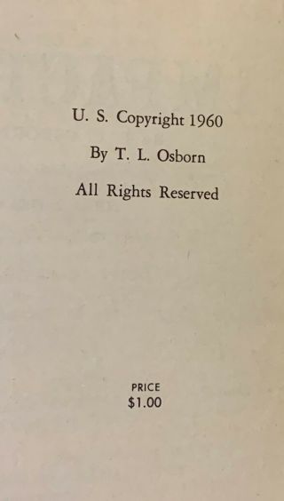Vintage Religious Book 1960 IMPACT Soul - Winner ' s Edition T.  L.  Osborn 2