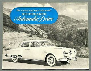 1950 Studebaker Automatic Drive Sales Brochure Folder 6 Pages Stad50