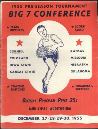 1955 Big 7 Conference Pre - Season Tournament Program,  Norm Stewart - Kansas