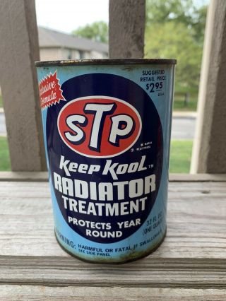 Vintage Stp Coolant Additive Quart Oil Can Empty Metal