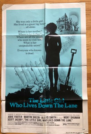 The Little Girl Who Lives Down The Lane 1977 1 Sheet Movie Poster 27x41 Vintage