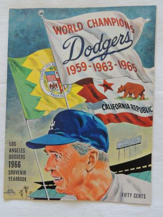 1966 Los Angeles Dodgers Yearbook (sandy Koufax) World Champions