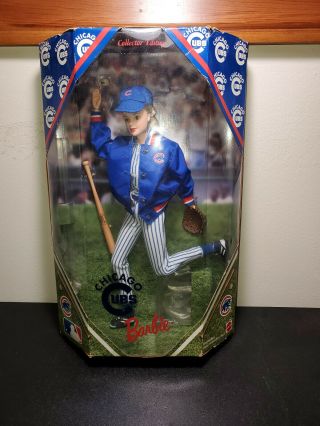 Chicago Cubs Barbie Doll W Wooden Bat & Glove Collector Edition 1999 23883