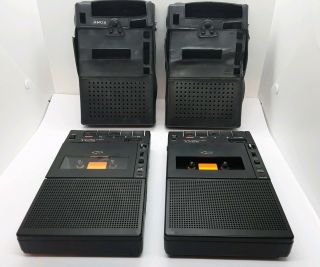 Two Vintage Sony Cassette - Corders Tcm - 260 With Their Leather Covers