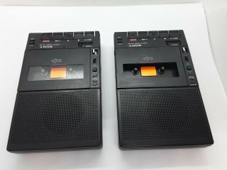 Two Vintage Sony Cassette - Corders TCM - 260 with their leather covers 2