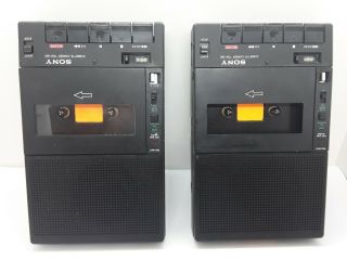 Two Vintage Sony Cassette - Corders TCM - 260 with their leather covers 3