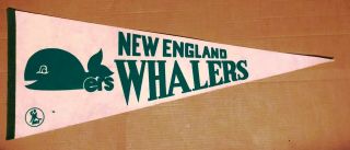 Pennant: Wha Hockey,  England Whalers,  12 " X 30 ",  World Hockey Association