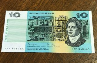 (1983) Australia $10 Ten Dollars Vintage Banknote,  Johnson Stone Tzp