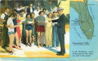 Mail Call,  Honeymoon Isle,  Gulf Of Mexico Near Tampa Florida,  Vintage Postcard