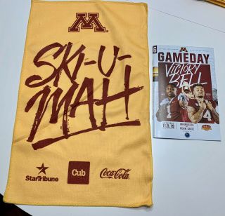 Minnesota Gophers Football Penn State Lions Game Day Program & Rally Towel