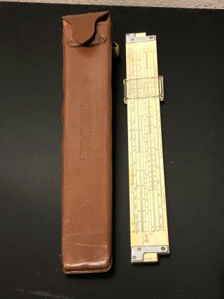 Vintage K&e Keuffel & Esser Co 4181 - 3 Slide Rule Load Adjuster In Leather Case