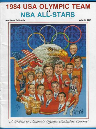 1984 U.  S.  Olympic Basketball Program Michael Jordan - Vs Nba All - Stars