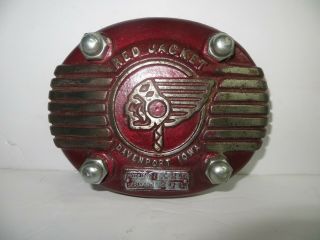 Antique Red Jacket Cast Iron Plate Cover From Davenport Iowa