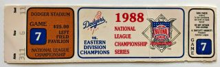 York Mets Vs Los Angeles Dodgers 10/12/88 - 1988 Nlcs Game 7 Ticket Stub