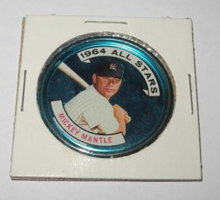 1964 Topps Baseball Coin Pin 131 Mickey Mantle Yankees Right Handed All Star V1