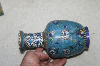 Very Old Antique Chinese Cloisonne/enamel Vase: 8 " H X4 - 1/2 " D