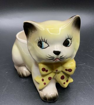 Vintage Grantcrest Hand Painted Kitten Cat Planter Ceramic Japan