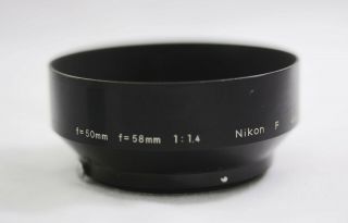 Vintage Nikon F Snap - On Camera Lens Hood For 50 And 58mm F1.  4 Nikkor Lens