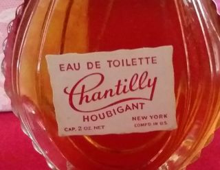 Vintage Houbigant Chantilly Eau De Toilette 2 OZ.  Bottle w/ Box 2