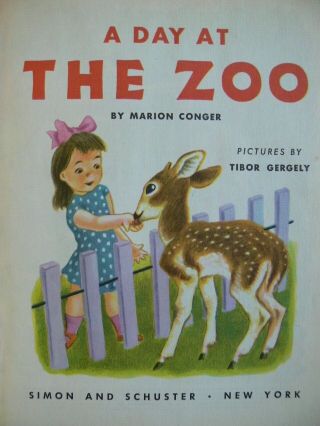 Vintage Little Golden Book A DAY AT THE ZOO 1st printing 42 pages 3