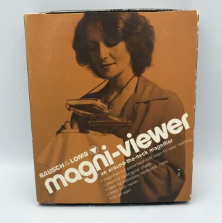 Vintage Bausch & Lomb Magni - Viewer Around - The - Neck Magnifier W/ Box