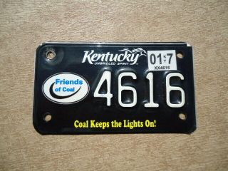 Kentucky " Coal " Motorcycle License Plate