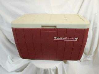 Vintage Coleman Polylite 48 Ice Chest Cooler Camping Sports Fuchsia
