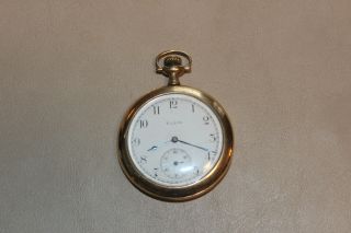 Antique 1912 Elgin 1/4 Gold Pocket Watch 17 Jewel Serial No.  16131269 Size 12