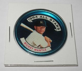 1964 Topps Baseball Coin Pin 131 Mickey Mantle Yankees Right Handed All Star V2