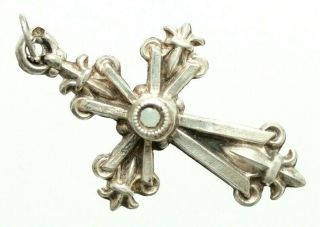 Antique Silver Gothic Art Pendant Cross With Stanhope Micro Photographs