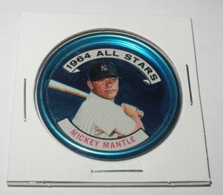 1964 Topps Baseball Coin Pin 131 Mickey Mantle Yankees Left Handed All Star V4