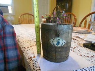 Antique Rare National Lead Co.  Wooden Paint Bucket Dutch Boy Sign