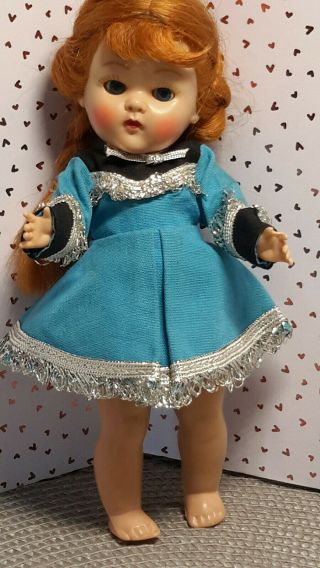Adorable Vintage Vogue Ginny Tagged Turquoise & Silver Cowgirl Dress (no Doll)