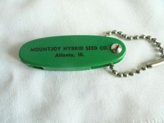 Vintage Mountjoy Hybrid Seed Co Atlanta Illinois Advertising Keychain