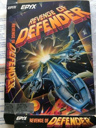 Vtg 1989 Epyx Revenge Of Defender Software Ibm Tandy Pc 5.  25 Disks Instructions