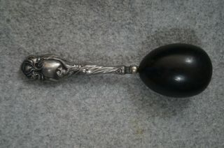 Vintage Darning Egg - Figural Sterling Silver Handle - Marked Sterling