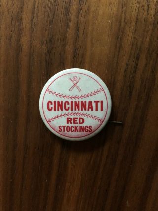 Vintage Baseball Pin Cincinnati Red Stockings 1 3/4 " Pin Mlb