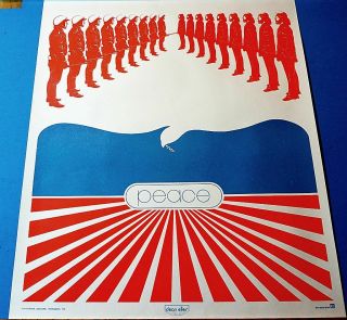Vintage 1970 Hippie Peace Poster,  The White Dove