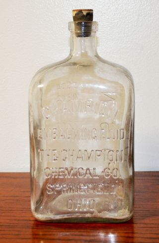 Antique Champion Embalming Bottle 56 Oz