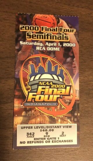 2000 Michigan State Spartans Final Four Semi Finals Basketball Ticket Stub