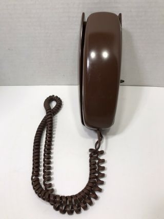 Vintage Brown Trimline Wall Telephone - Push Button