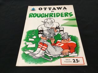 1963 Official Cfl Program Ottawa Vs Roughriders