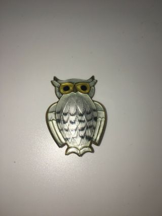Vintage David Andersen Sterling Silver 925 Enamel Owl Brooch Pin Retro Luxury